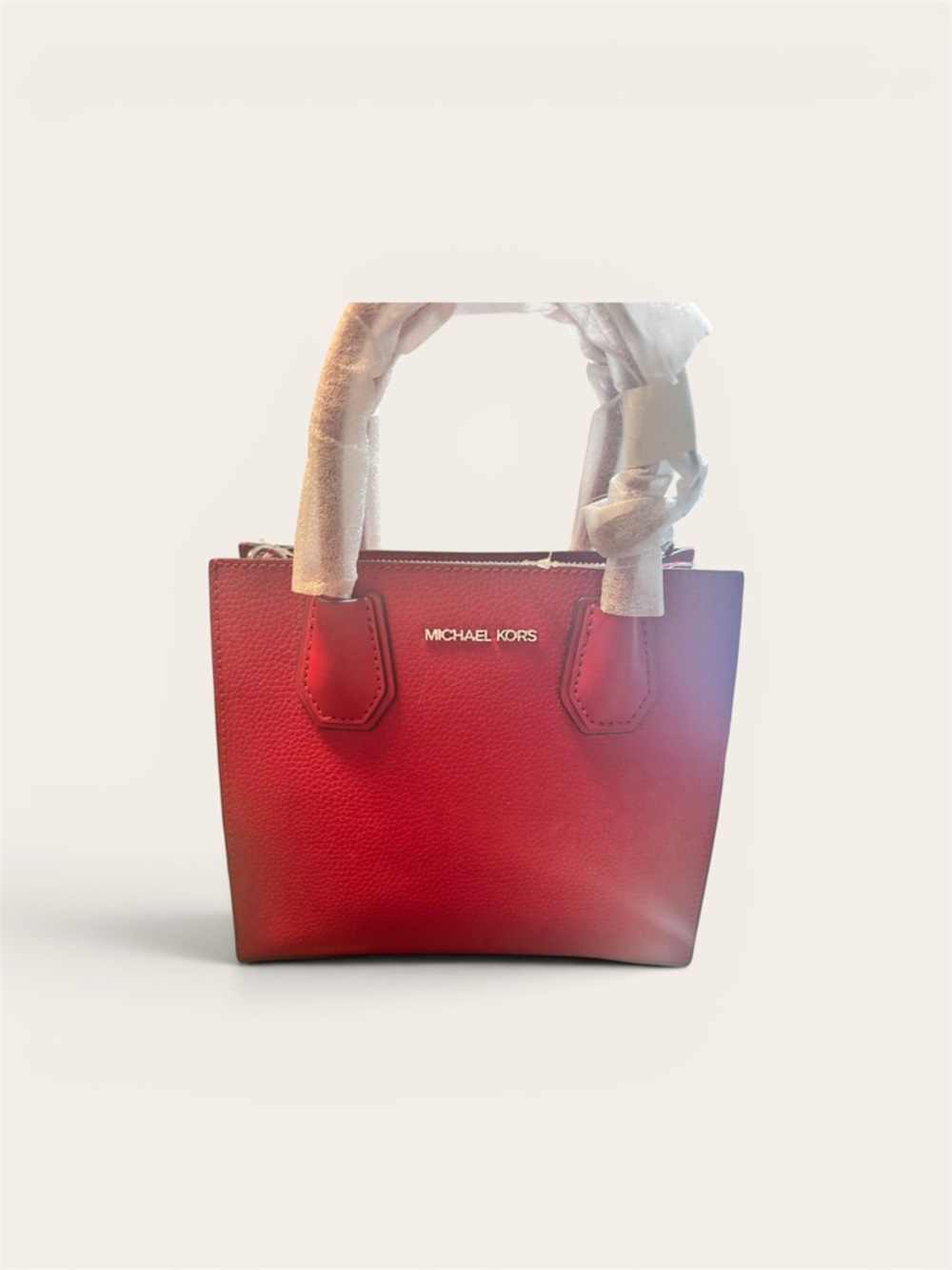 Michael Kors Red Pebbled Leather Satchel
